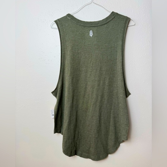 NWT Free People Tank Top Faded Away Buti High Neck in Green Size S - Picture 5 of 7
